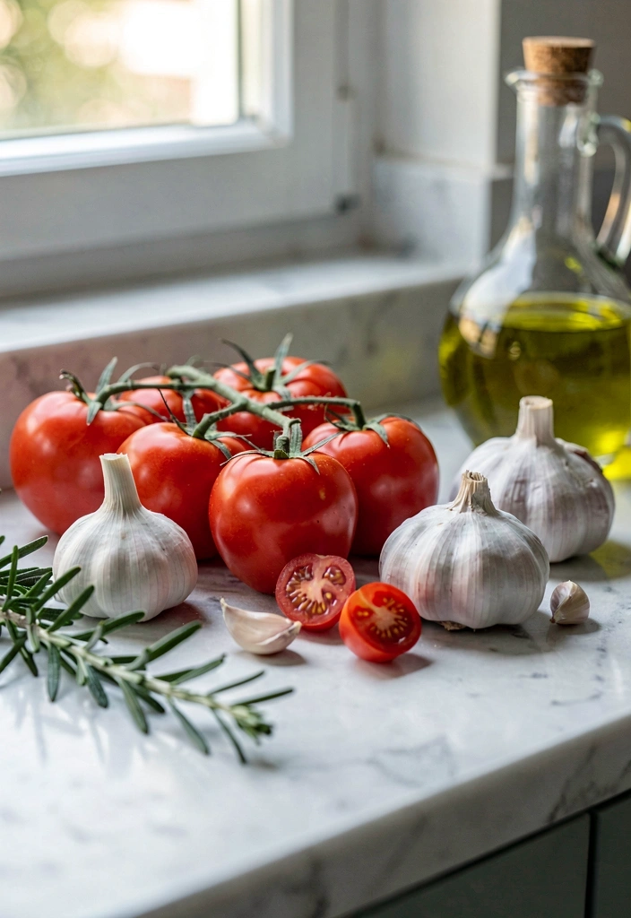 Ingredientes frescos mediterráneos
